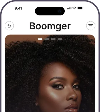 Screenshot of boomger app on phone